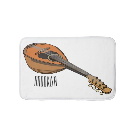 Mandolin-Cartoon-Abbildung Badematte (Vorderseite)