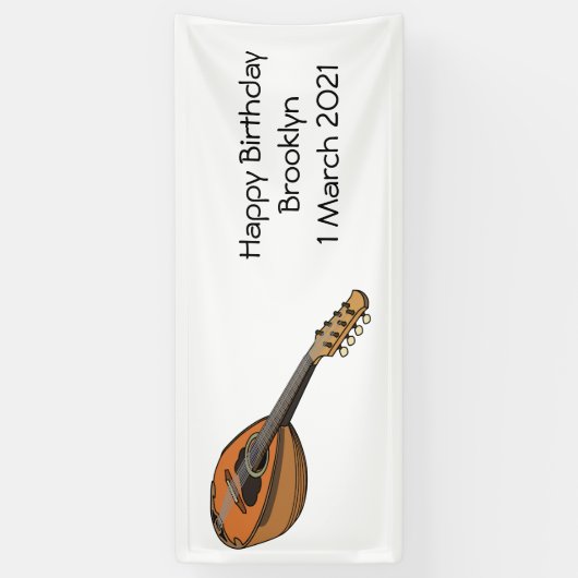 Mandolin-Cartoon-Abbildung Banner (Vertikal)