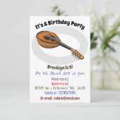 Mandolin-Cartoon-Abbildung Einladung (Stehend Vorderseite)