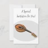 Mandolin-Cartoon-Abbildung Einladung (Rückseite)