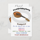 Mandolin-Cartoon-Abbildung Einladung (Vorne/Hinten)