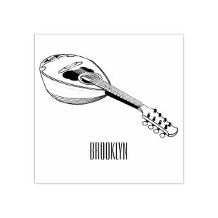 Mandolin-Cartoon-Abbildung Gummistempel