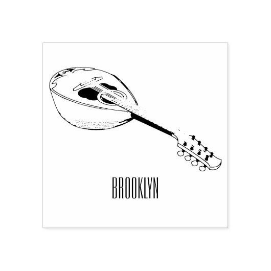 Mandolin-Cartoon-Abbildung Gummistempel (Prägung)