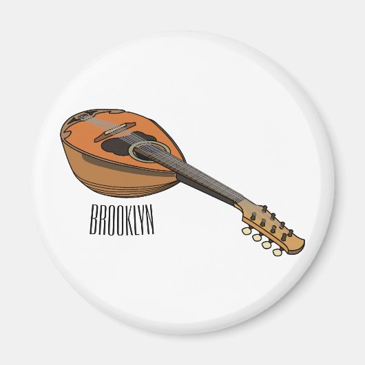 Mandolin-Cartoon-Abbildung Magnet (Vorne)