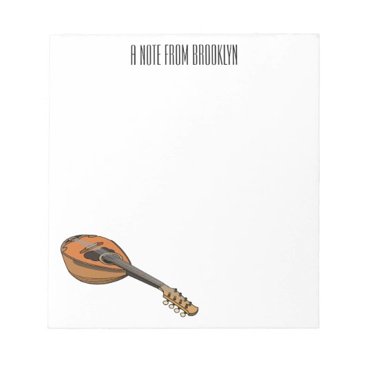 Mandolin-Cartoon-Abbildung Notizblock (Vorderseite)