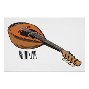 Mandolin-Cartoon-Abbildung Poster