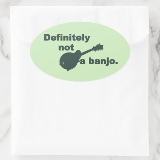 Mandolin — Definitiv kein Banjo Ovaler Aufkleber (Tasche)