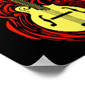 Mandolin Fire Vintag Bluegrass Music Graphic Poster (Ecke)