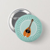 Mandolin Fun Turquoise Swirl Music Button (Vorne & Hinten)