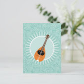 Mandolin Fun Turquoise Swirl Music Postkarte (Stehend Vorderseite)