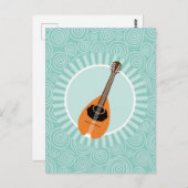 Mandolin Fun Turquoise Swirl Music Postkarte (Vorne/Hinten)
