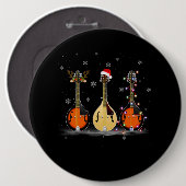 Mandolin Instrument Reindeer Weihnachtslicht Button (Vorne & Hinten)