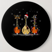 Mandolin Instrument Reindeer Weihnachtslicht Button (Vorderseite)