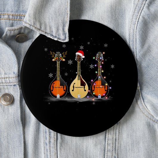 Mandolin Instrument Reindeer Weihnachtslicht Button (Beispiel)
