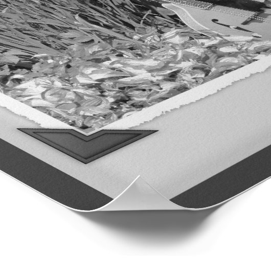 Mandolin Iris Garden Black and White Snapshot Poster (Ecke)