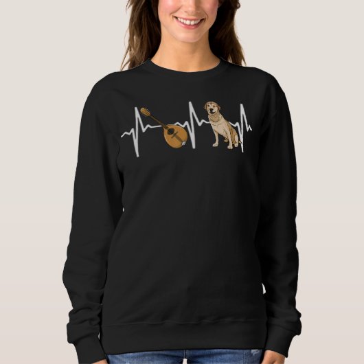 Mandolin Labrador Retriever Heartbeat Dog Sweatshirt (Vorderseite)