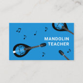 Mandolin-Lehrer Blau Visitenkarte (Vorderseite)