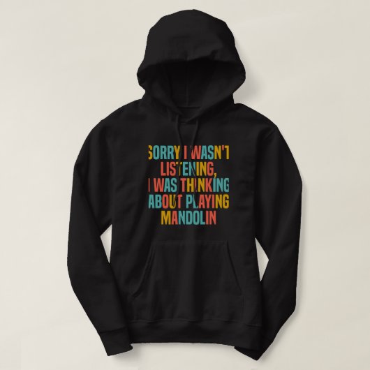 Mandolin Lover denkt über Mandoline Spaß Hoodie (Design vorne)