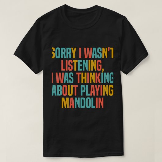 Mandolin Lover denkt über Mandoline Spaß T-Shirt (Design vorne)