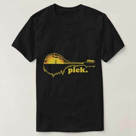 Mandolin Lover Pick Mandolin Trees Reflection 80er T-Shirt (Design vorne)