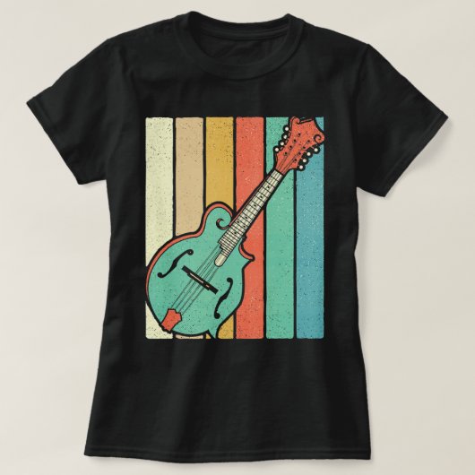 Mandolin Lover Player Funky Retro Bluegrass Mandol T-Shirt (Design vorne)