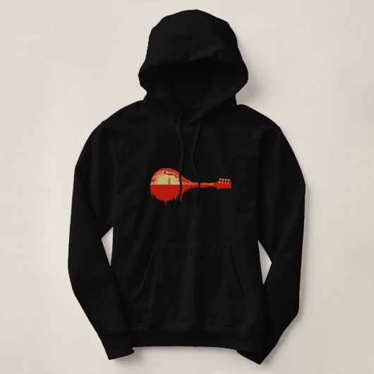Mandolin Lover Trereflection 80er Retro Minimali Hoodie (Design vorne)