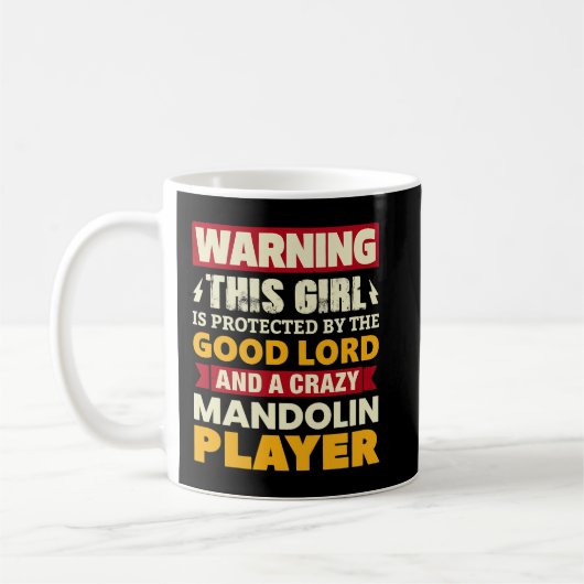 Mandolin Lover Womens Warning Girl wird von Kaffeetasse (Links)