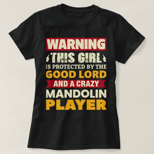 Mandolin Lover Womens Warning Girl wird von T-Shirt (Design vorne)