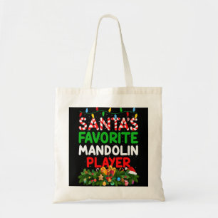 Mandolin Lover Xmas Lighting Santas Favorite Mando Tragetasche