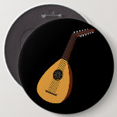 Mandolin Lute Men Country Music Bluegrass 1 Button (Vorne & Hinten)