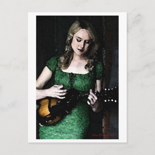Mandolin Maiden Postcard Postkarte (Vorderseite)