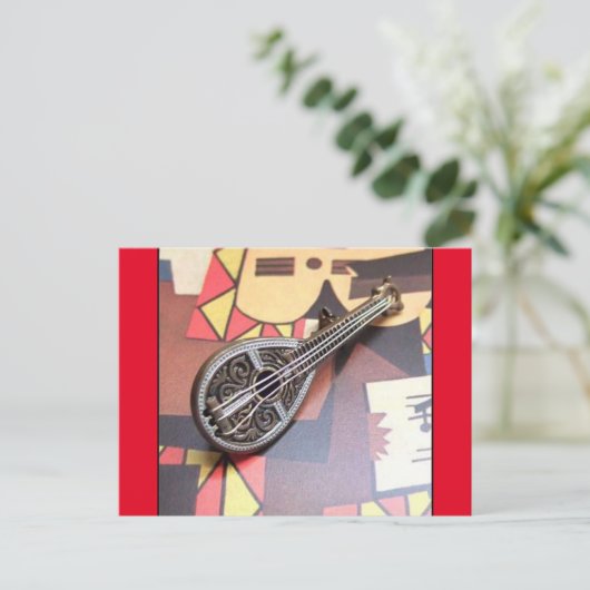 "Mandolin Melody" Postkarte (Stehend Vorderseite)