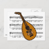 Mandolin musical 15 B Postkarte (Vorne/Hinten)