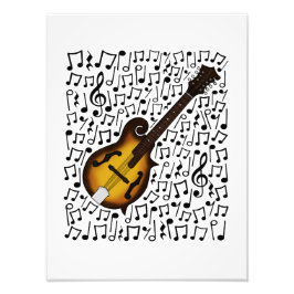 Mandolin Musical Notes Mandolinist Folk Musician Fotodruck