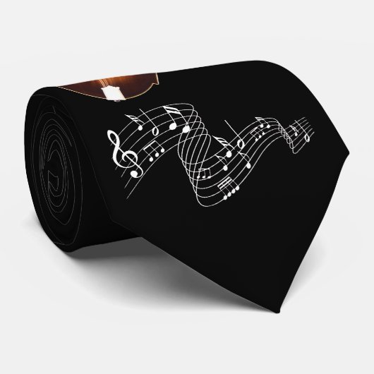 MANDOLIN & MUSIKNOTEN KRAWATTE (Gerollt)