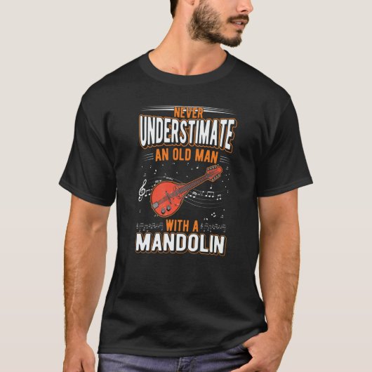 Mandolin Old Man Mandolin Player Mandolinist T-Shirt (Vorderseite)