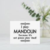 Mandolin - Play Itself Funny Deko Music Postkarte (Stehend Vorderseite)