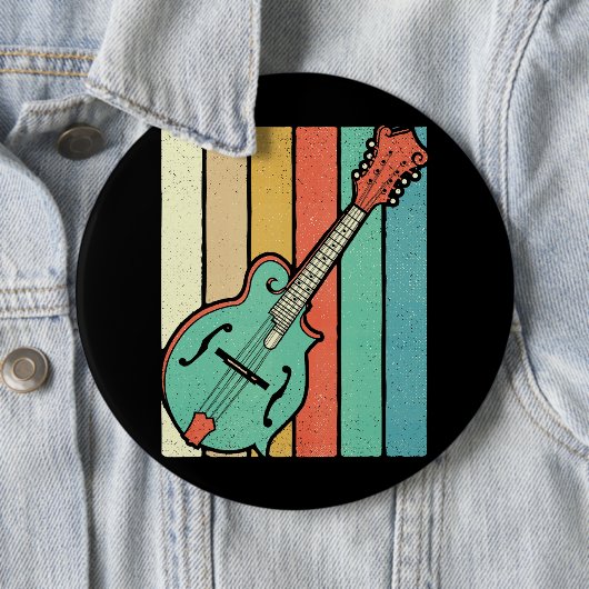 Mandolin Player Funky Retro Bluegrass Mandolin Mus Button (Beispiel)