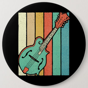 Mandolin Player Funky Retro Bluegrass Mandolin Mus Button