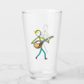Mandolin Playing Stickman Glas (Rückseite)
