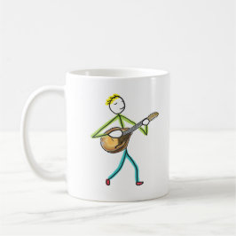 Mandolin Playing Stickman Kaffeetasse