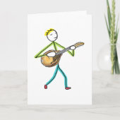 Mandolin Playing Stickman Karte (Vorderseite)