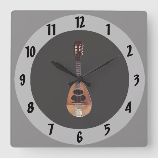 Mandolin Quadratische Wanduhr (Vorderseite)