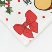 Mandolin Red Bows Holly Verlasse Berries Pattern Fleecedecke (Ecke)