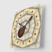 Mandolin ~ Strange Musical Design ~ Unique ~ Quadratische Wanduhr (Winkel)