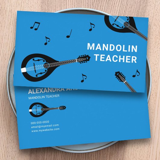 Mandolin Teacher Blue Visitenkarte