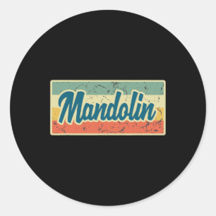 Mandolin Vintag Style Retro Runder Aufkleber