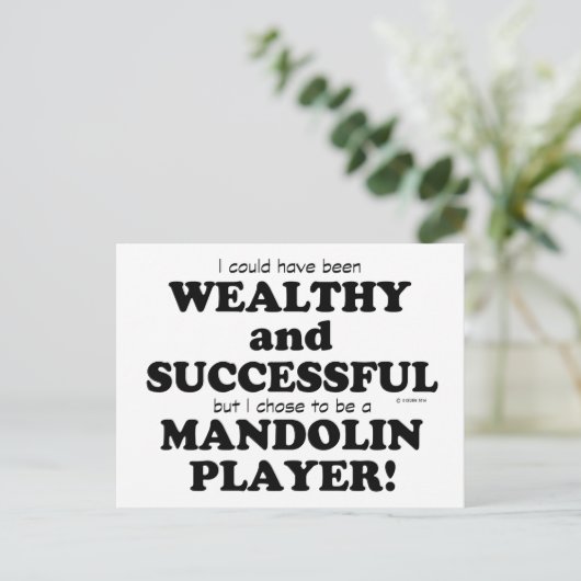 Mandolin Wealthy & Successful Postkarte (Stehend Vorderseite)