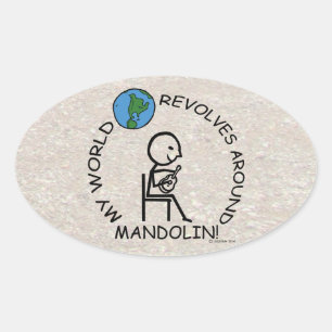 Mandolin - Weltumdrehungen um Oval-Sticker Ovaler Aufkleber