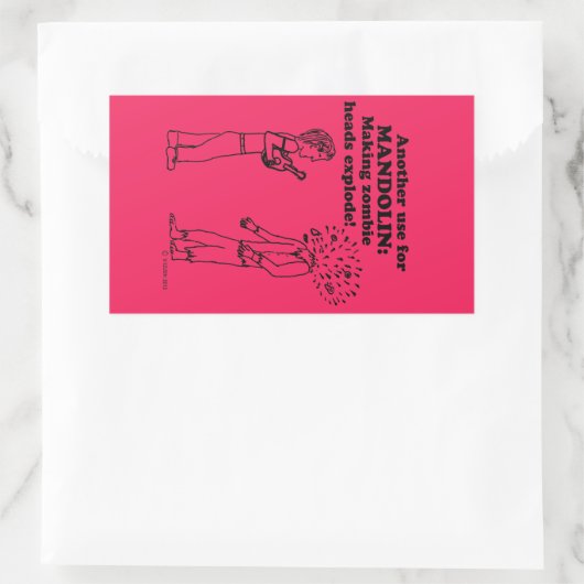 Mandolin Zombie Explode Rechtecksticker Rechteckiger Aufkleber (Tasche)